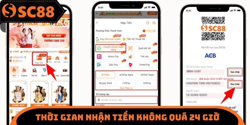 Thời gian nhận tiền thưởng không quá 24 giờ